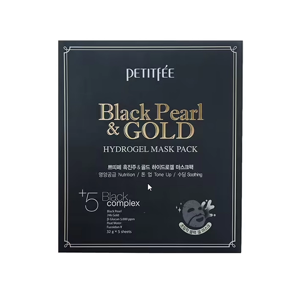 petitfee gidrogelevaya maska dlya lica zhumchug zoloto black pearl gold hydrogel mask pack 1 sht