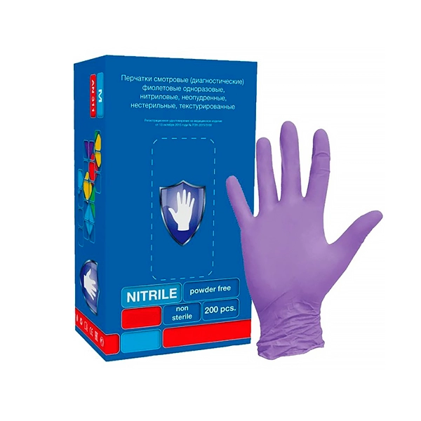 perchatki nitril m safecare fioletovyj 200 sht puk ln303 308 600 590