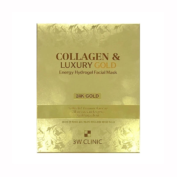 3w clinic collagen luxury gold energy hydrogel facial mask gidrogelevaya maska dlya lica s zolotom 3