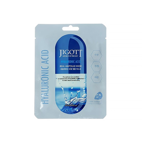 jigott hyaluronic acid real ampoule mask tkanevaya maska dlya lica s gialuronovoj kislotoj 27ml