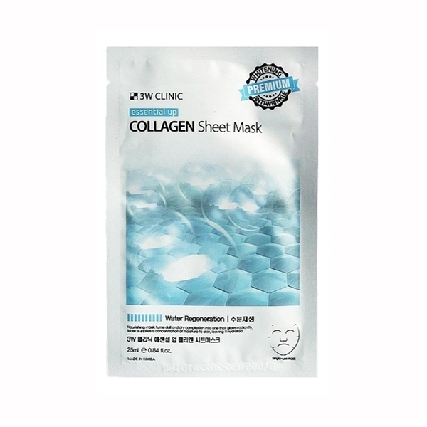 3w clinic essential up collagen sheet mask tkanevaya maska dlya lica s kollagenom 1sht