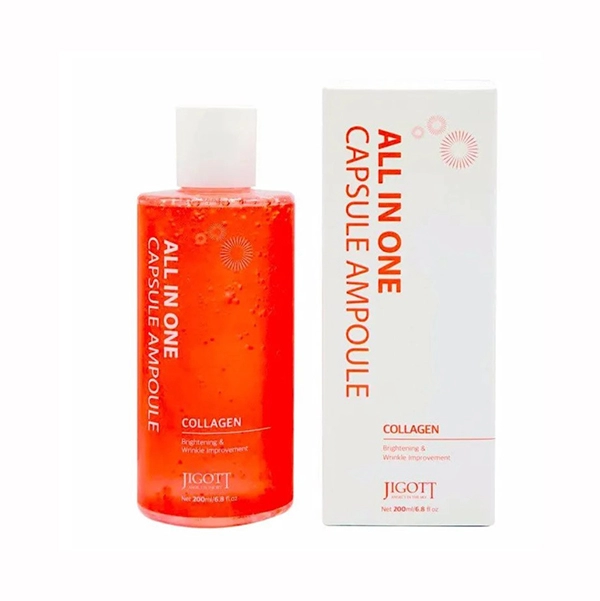 jigott all in one collagen capsule ampoule multifunkcionalnaya syvorotka dlya lica s kollagenom 200m