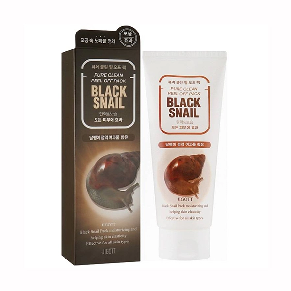jigott black snail pure clean peel off pack ochishchayushchaya maska plyonka s mucinom chernoj ulitki 180ml