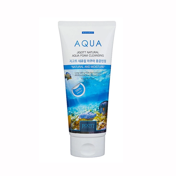jigott natural aqua foam cleansing penka dlya umyvaniya s akvamarinom 180ml