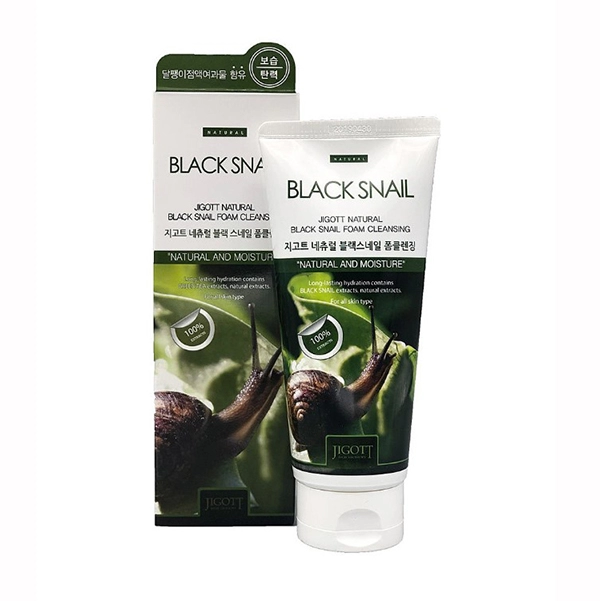jigott natural black snail foam cleansing ochishchayushchaya penka s mucinom chernoj ulitki 180ml