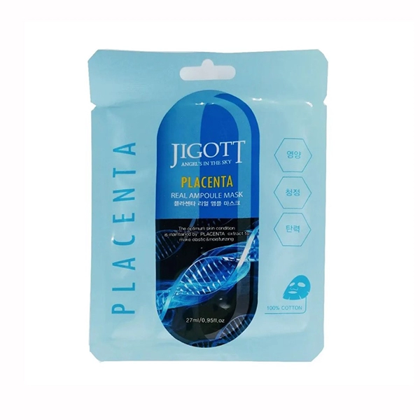 jigott placenta real ampoule mask tkanevaya maska dlya lica s ekstraktom placenty 27ml