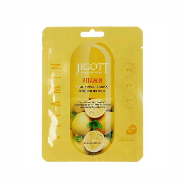 jigott vitamin real ampoule mask tkanevaya maska dlya lica s vitaminami 27ml