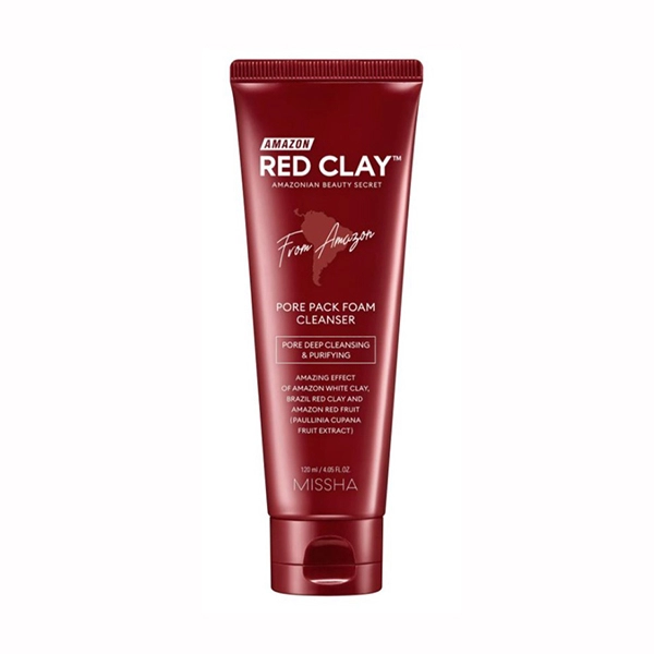missha amazon red clay penka dlya umyvaniya i ochishcheniya por s amazonskoj krasnoj glinoj 120 ml