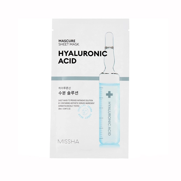 missha mascure hydra solution maska dlya lica uvlazhnyayushchaya s gialuronovoj kislotoj dlya suhoj kozhi 27 m