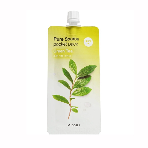 missha pure source pocket pack maska kremovaya nochnaya s ekstraktom zelenogo chaya 10 ml 1 sht