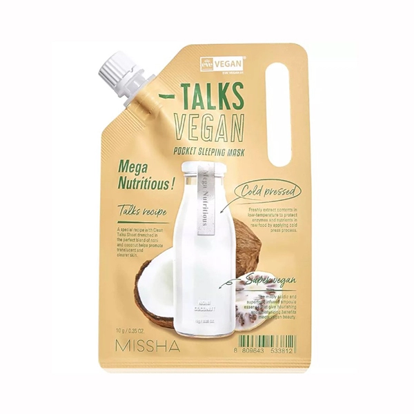 missha talks vegan squeeze mega nutritious maska enerdzhajzer kremovaya s ekstraktami noni i kokosa 10