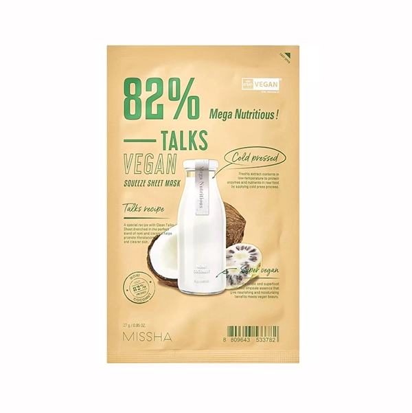 missha talks vegan squeeze mega nutritious maska enerdzhajzer s ekstraktami noni i kokosa 27 g 1 sht