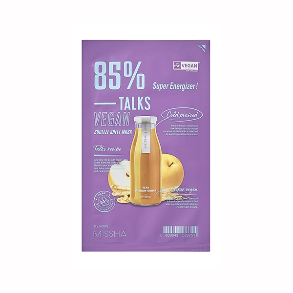 missha talks vegan squeeze super energizer maska pitanie dlya istoshchennoj suhoj kozhi s ekstraktami dik