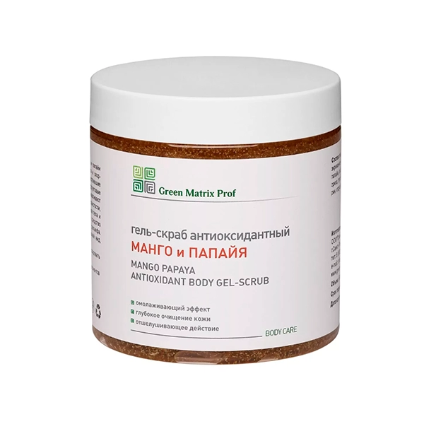 green matrix gel skrab antioksidantnyj mango i papajya dlya tela 500 ml