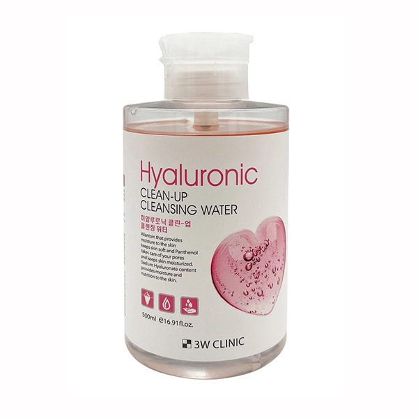 3w clinic hyaluronic cllean up cleansing water ochishchayushchaya voda s gialuronovoj kislotoj 500 ml