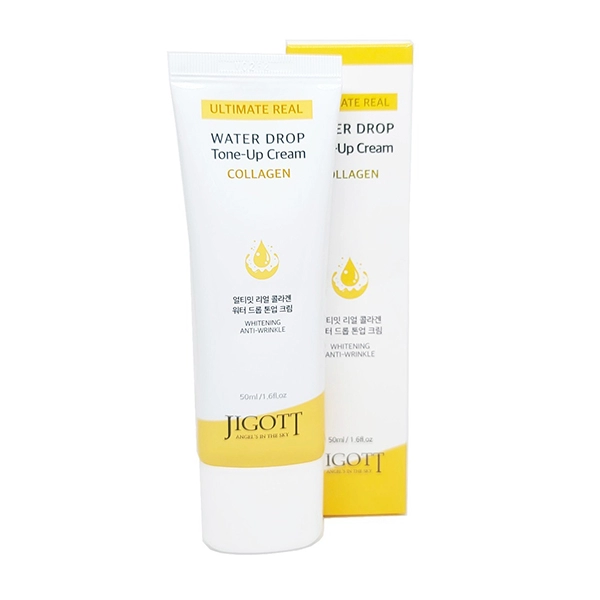 jigott ultimate real collagen water drop tone up cream uvlazhnyayushchij i vyravnivayushchij ton krem dlya lica