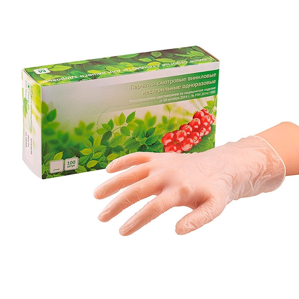 perchatki vinil neopudrennye s sunviv 100 sht upk zv400 601 756