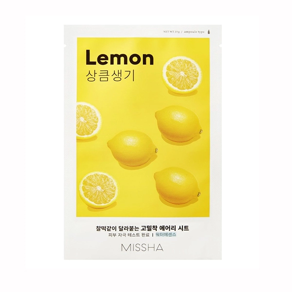 airy fit maska dlya lica osvezhayushchaya s ekstraktom limona dlya tuskloj kozhi 19 gr missha yuzhnaya koreya