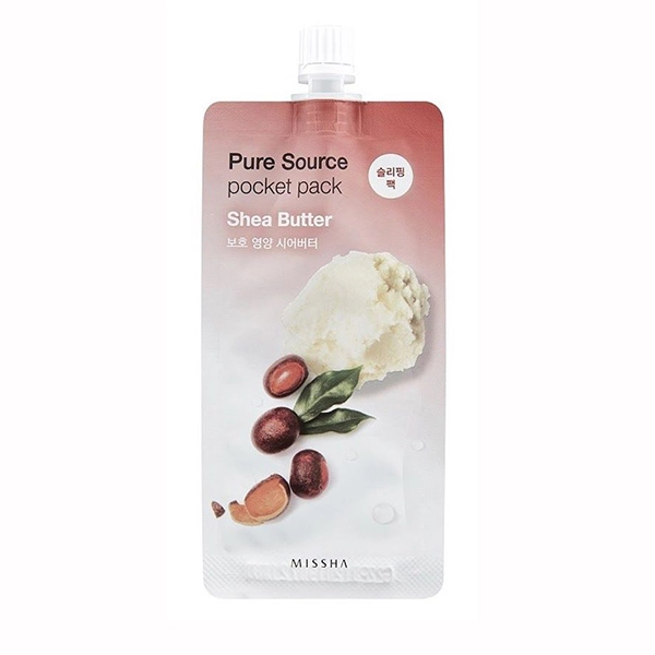 pure source pocket pack maska kremovaya nochnaya s maslom shi 10 ml missha yuzhnaya koreya