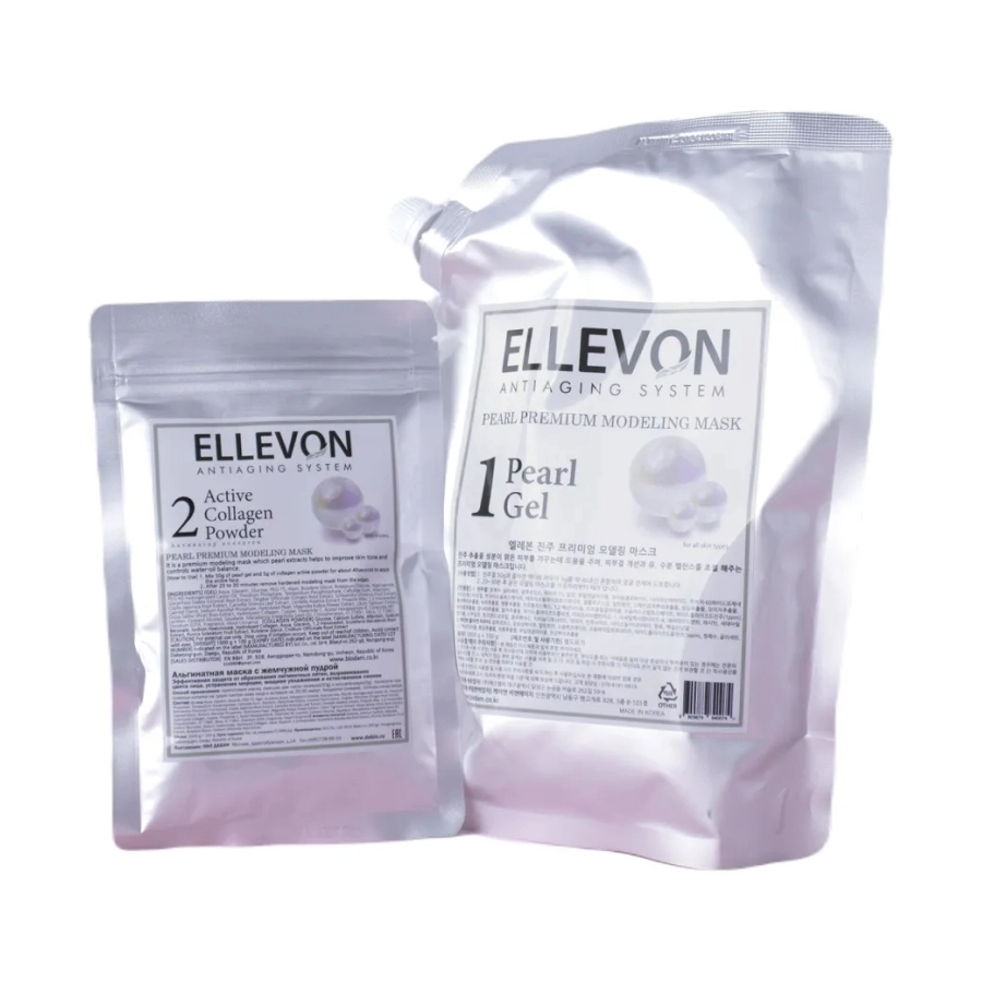 ellevon premium alginatnaya maska s zhemchuzhnoj pudroj gelkollagen 1000 ml 100 ml