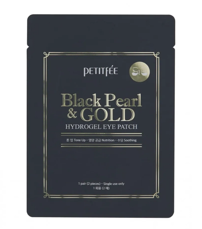 gidrogelevye patchi dlya glaz zhemchug zoloto black pearl gold hydrogel eye patch 2 sht petitfee yuzhnaya koreya