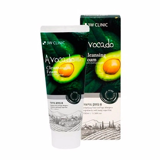 penka dlya umyvaniya s ekstraktom avokado avocado cleansing foam 100 ml 3w clinic yuzhnaya koreya