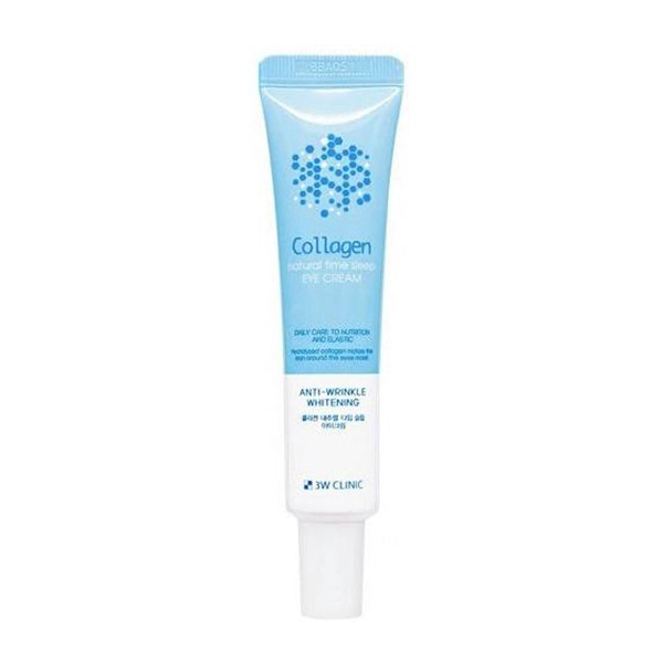 krem dlya kozhi vokrug glaz s kollagenom collagen natural time sleep eye cream 40 ml 3w clinic yuzhnaya koreya