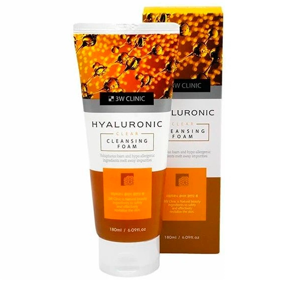 penka dlya umyvaniya s gialuronovoj kislotoj hyaluronic clear cleansing foam 180 ml 3w clinic yuzhnaya koreya