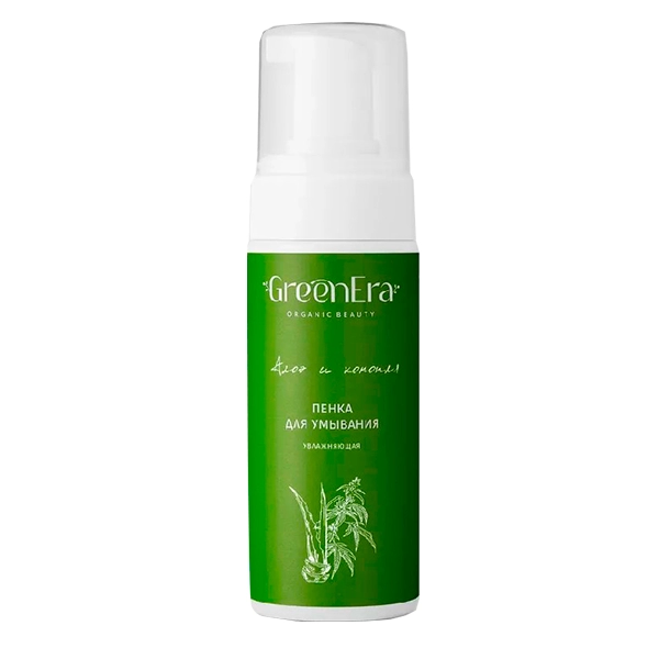 penka aloe i konoplya uvlazhnyayushchaya 150 ml green era rossiya