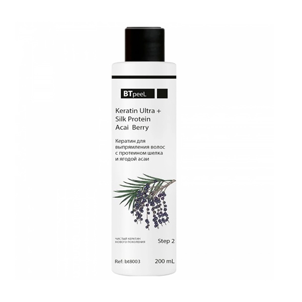 keratin dlya vypryamleniya volos s proteinom shelka i yagodoj asai 200 ml btpeel rossiya