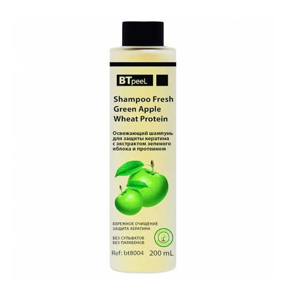 osvezhayushchij shampun dlya zashchity keratina s ekstraktom yabloka 200 ml btpeel rossiya