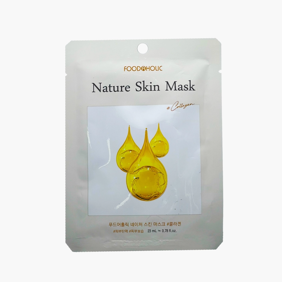 tkanevaya maska dlya lica s kollagenom 25 gr foodaholic natural koreya