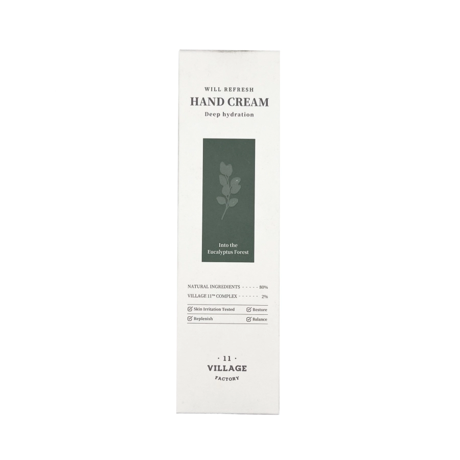 village 11 factory will refresh hand crem uvlazhnyayushchij krem dlya ruk s evkaliptovym maslom 50ml 50 ml village 11 factory koreya