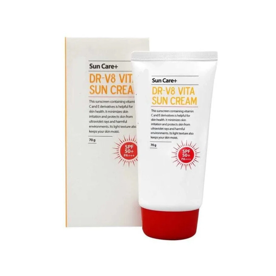 farmstay dr v8 vita sun cream spf 50 pa solncezashchitnyj krem dlya lica s vitaminnym kompleksom 70g 70 g farmstay koreya