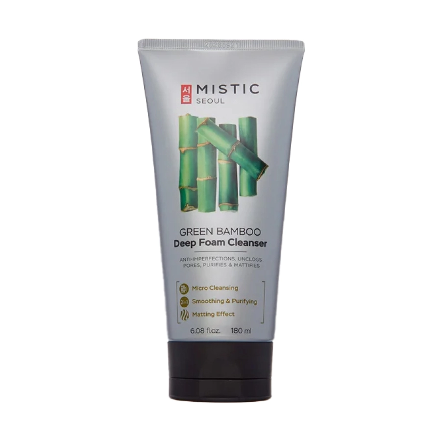 mistic green bamboo glubokoochishchayushchaya penka dlya umyvaniya s ekstraktom bambuka 180 ml 180 ml mistic yuzhnaya koreya