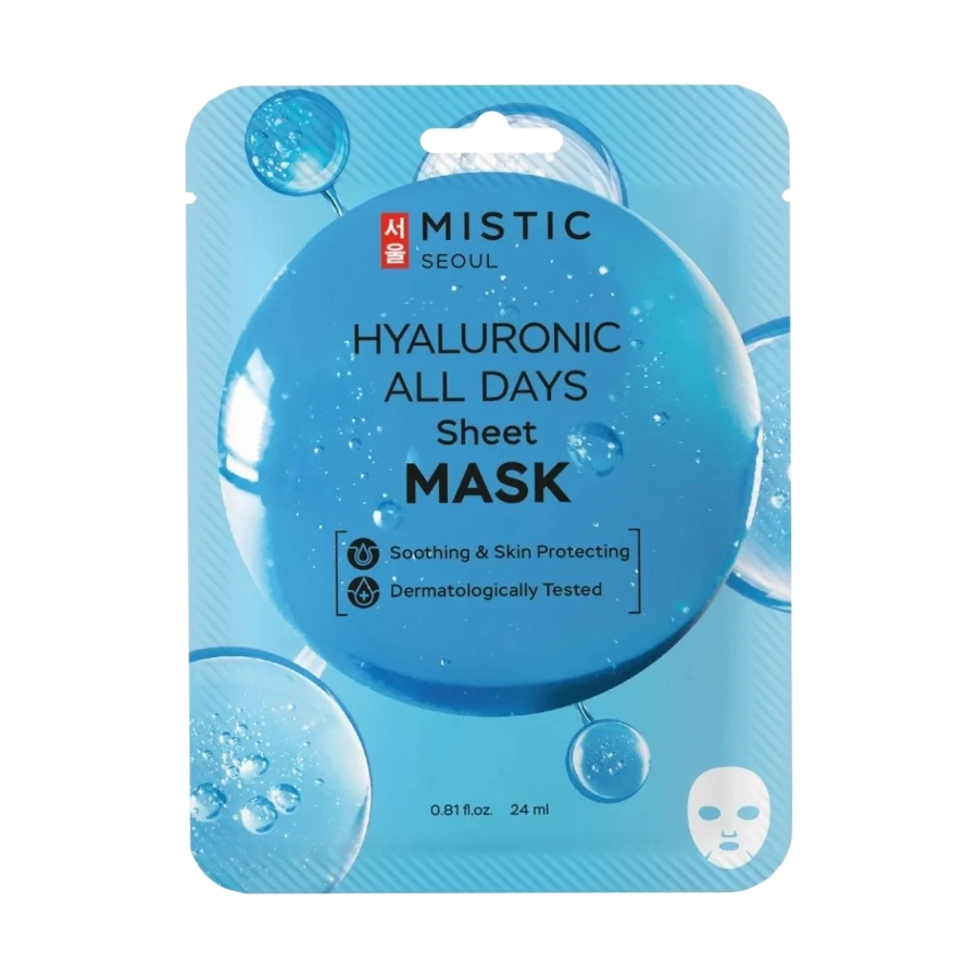 mistic hyaluronic all days tkanevaya maska dlya lica s gialuronovoj kislotoj 24 ml 24 ml mistic yuzhnaya koreya