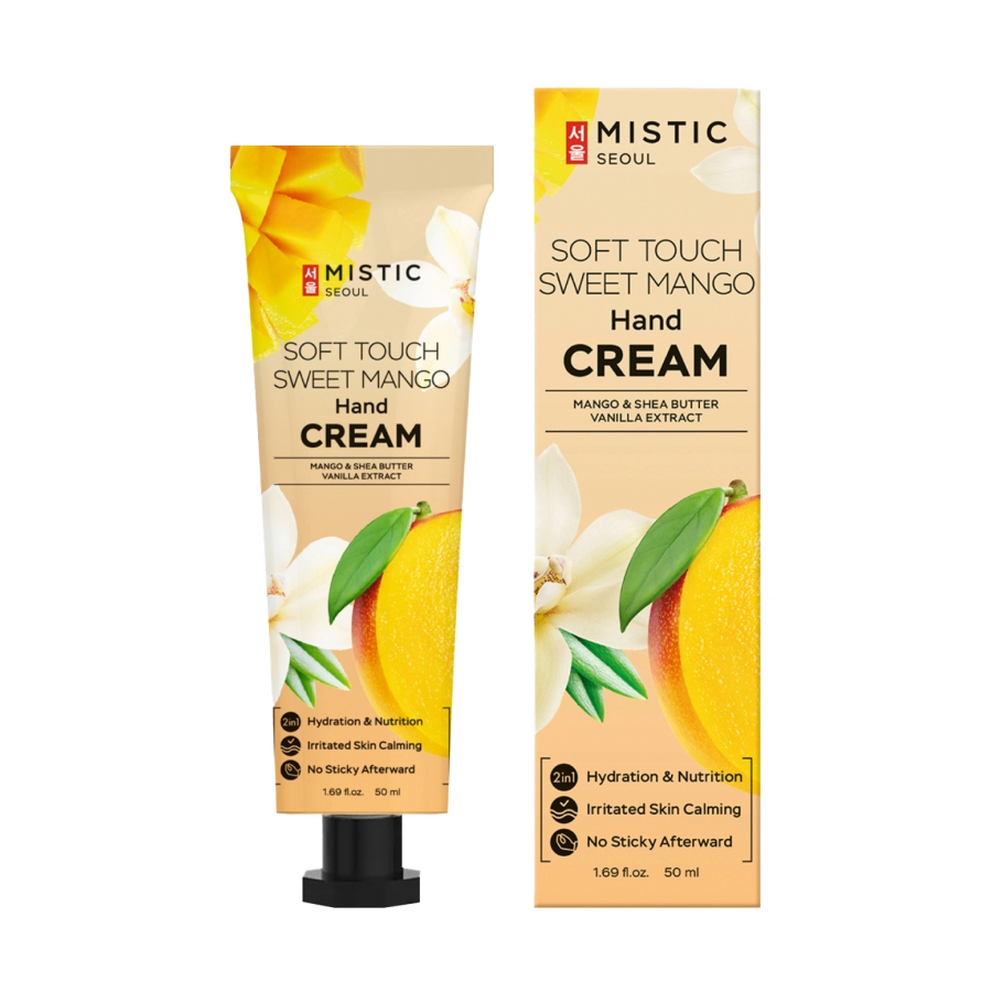 mistic soft touch sweet mango vosstanavlivayushchij krem dlya ruk s ekstraktom mango 50 ml 50 ml mistic yuzhnaya koreya
