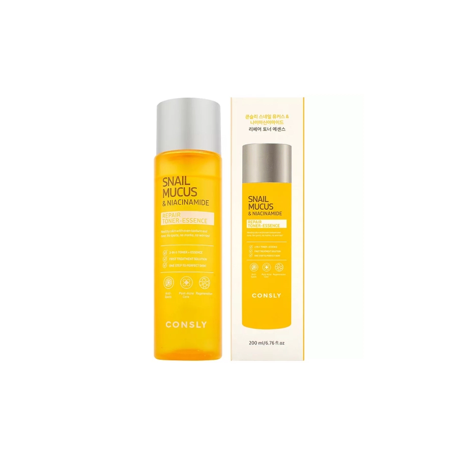 consly vosstanavlivayushchij toner essenciya s mucinom ulitki i niacinamidom 200ml 200 ml consly yuzhnaya koreya