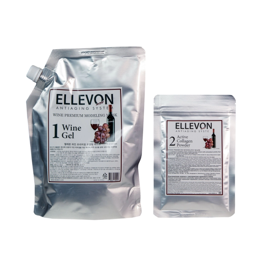 ellevon premium alginatnaya maska s ekstraktom krasnogo vina gelkollagen 1000 ml 100 ml 1000 ml 100 ml ellevon yuzhnaya koreya