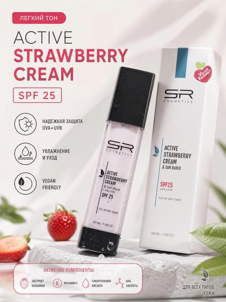activ strawberry moisturizer 50 ml sr cosmetics izrail