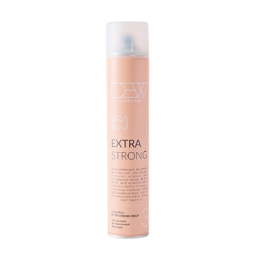 lak ekstrasilnoj fiksacii 15v1 dew professional extra strong 500 ml dew professional turciya