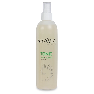 tonik dlya ochishcheniya i uvlazhneniya kozhi s myatoj i romashkoj 300 ml aravia professional rossiya