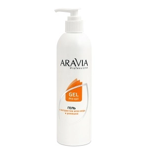 gel dlya obrabotki kozhi pered depilyaciej s ekstraktami aloe vera i romashki 300 ml aravia professional rossiya