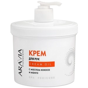krem dlya ruk quotcream oilquot s maslom kokosa i mango 550 ml aravia professional rossiya