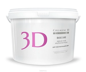 alginatnaya maska dlya lica i tela basic care s rozovoj glinoj 1200 gr collagene 3d rossiya