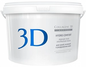 alginatnaya maska dlya lica i tela hydro comfort s ekstraktom aloe vera 1200 gr collagene 3d rossiya