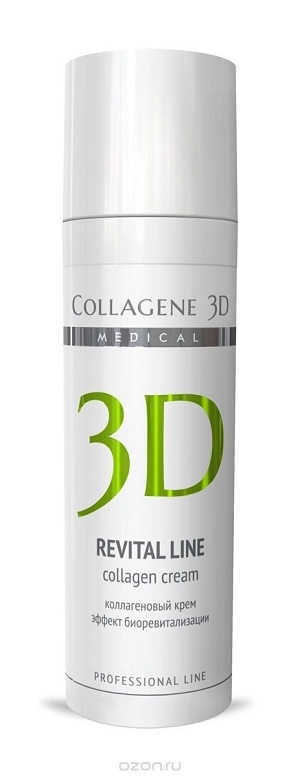 kollagenovyj krem dlya lica s effektom biorevitalizacii revital line s vosstanavlivayushchim kompleksom 150 ml collagene 3d rossiya