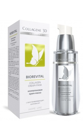 kollagenovaya krem maska dlya lica s vosstanavlivayushchim kompleksom biorevital 30 ml collagene 3d rossiya