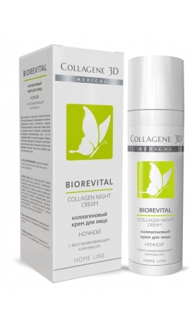 nochnoj krem dlya lica s vosstanavlivayushchim kompleksom biorevital night 30 ml collagene 3d rossiya