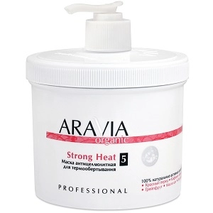 maska anticellyulitnaya dlya termo obertyvaniya strong heat 550 ml aravia organic rossiya
